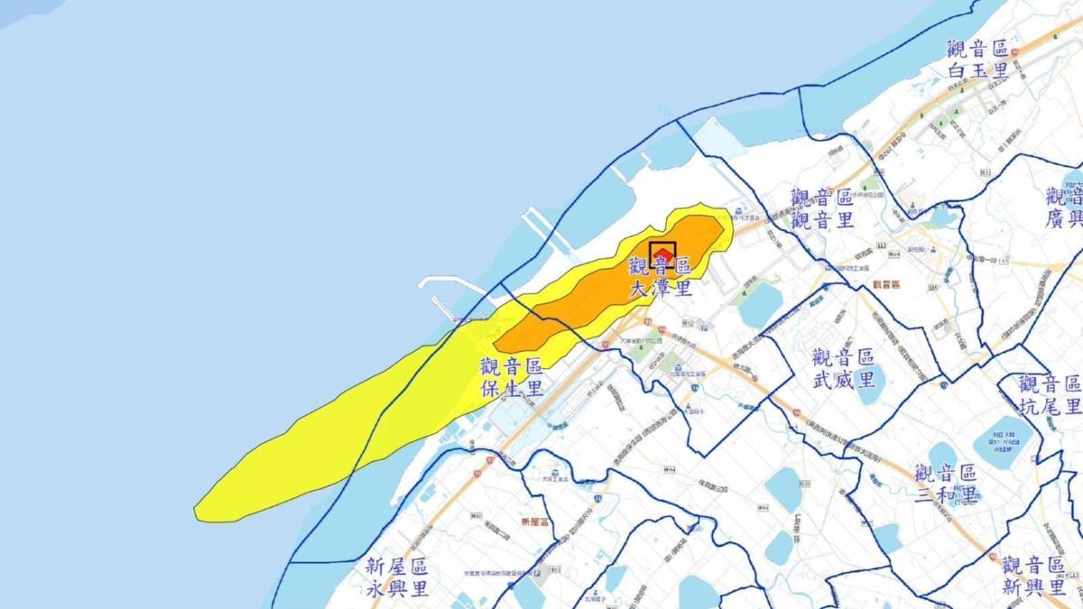 桃園觀音區的大潭里與保生里民眾需特別留意。（圖／桃園市環保局提供）