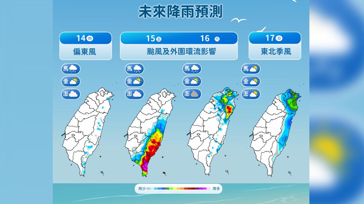未來降雨趨勢。(圖/氣象署提供)