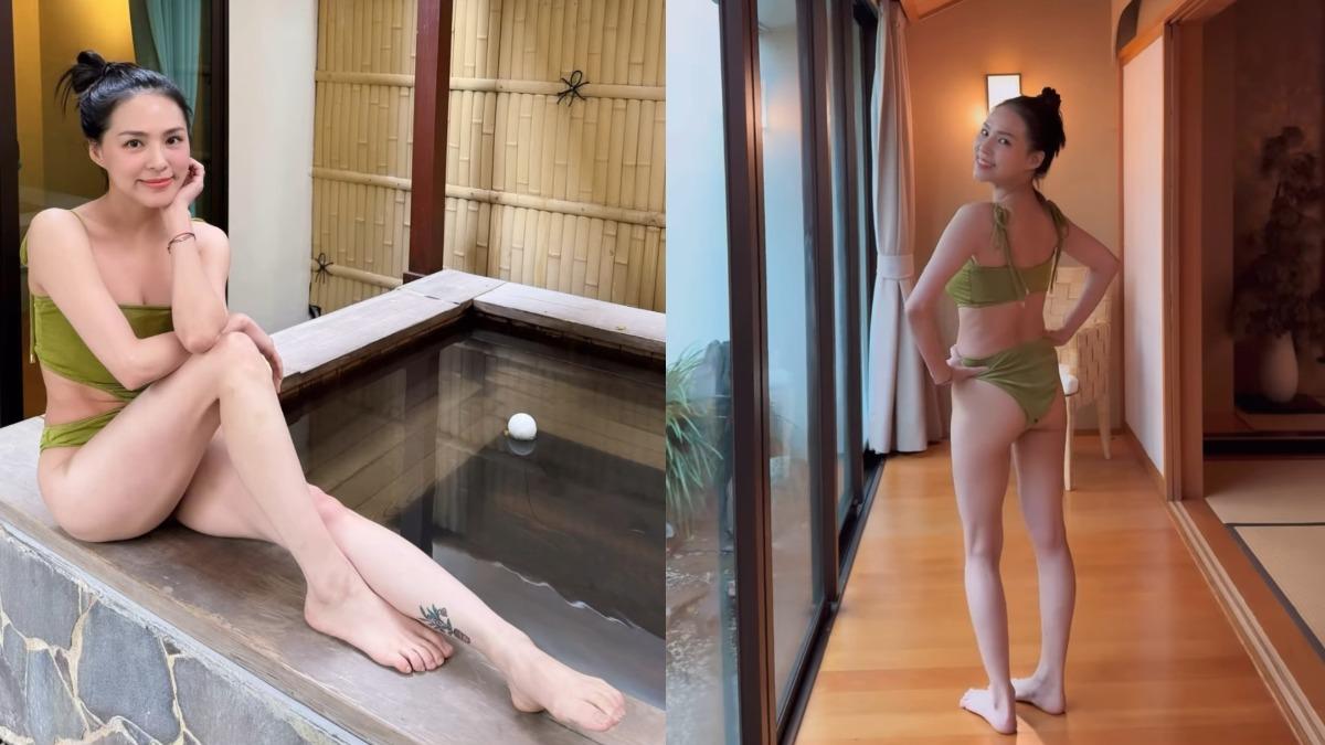 熊熊久違的換上泳裝，凹凸有致的好身材讓人難以相信她有生過小孩。（圖／翻攝自熊熊IG）