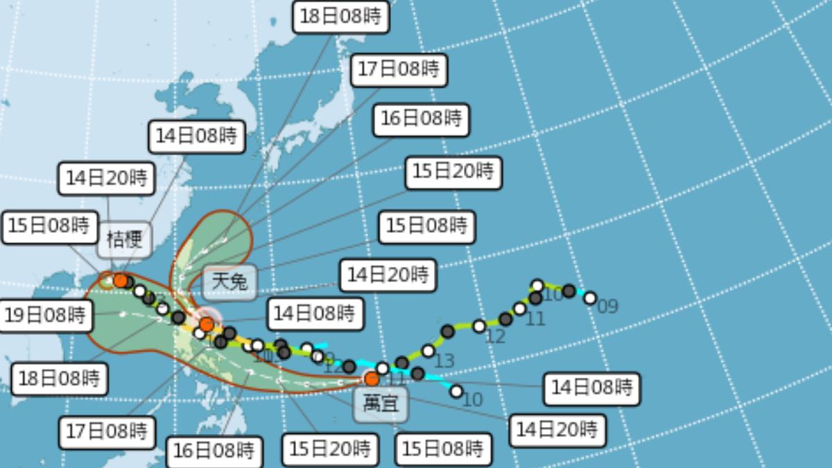 天氣／11年前就來過！天兔颱風變「暴力兔」　一路增強擦邊球襲台