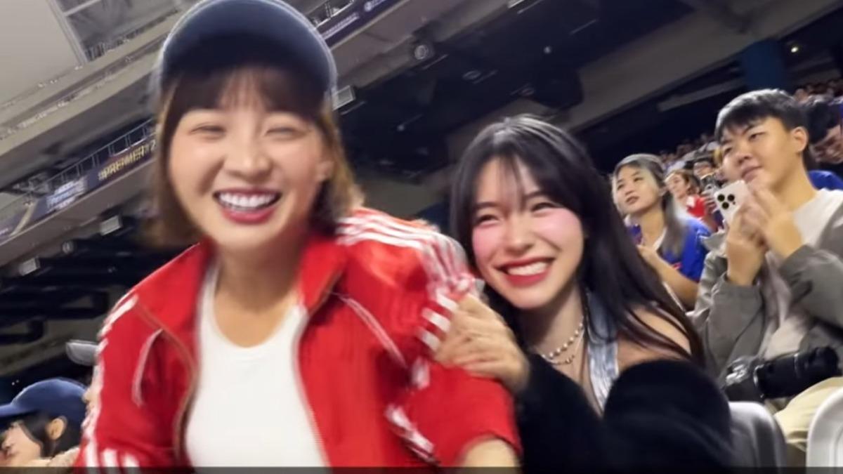 李多慧要推籃籃上去應援。(圖/翻攝自YT@sunnie0111)