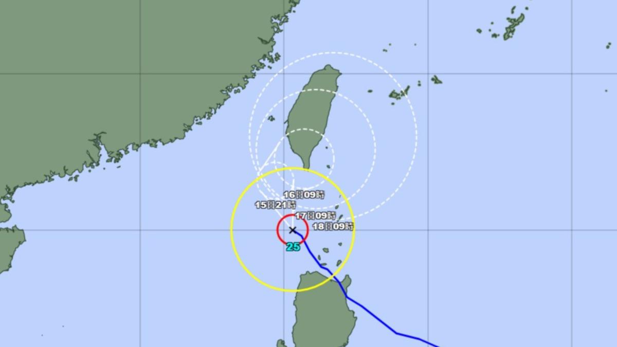 天兔颱風持續減弱！日氣象廳預估：18日降為熱帶低氣壓