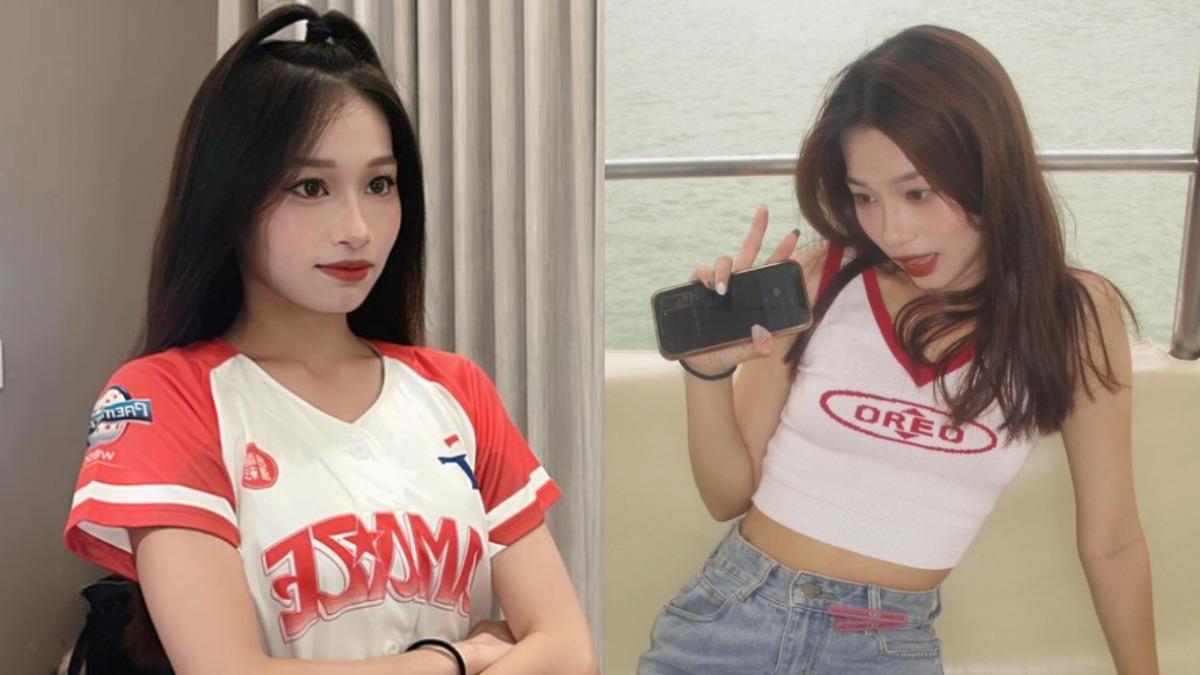 受日媒關注的女球僮為紅運少女 Ruby Girls成員「哈密瓜」劉偲伃。(圖/翻攝自IG h.m.g_0318)