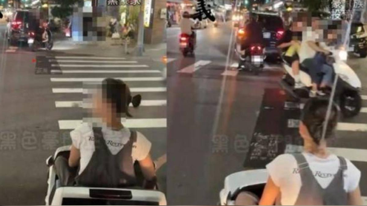 以為東京卡丁車？三重女「開玩具車上馬路」　超扯畫面曝光