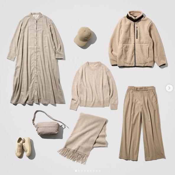 無印良品的衣服材質多以天然纖維為主，版型、色系都屬於百搭的基本款。（圖／翻攝自無印良品IG）