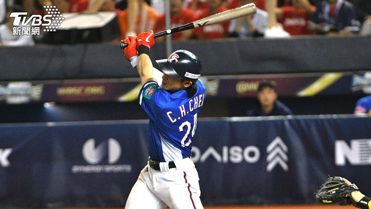 陳傑憲台澳大戰5局上打下第5分。（圖／胡瑞麒攝）