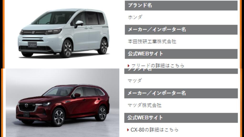 日本熱門車款Honda Freed與Mazda CX-30也在10強榜單內。(圖/ JCOTY提供)