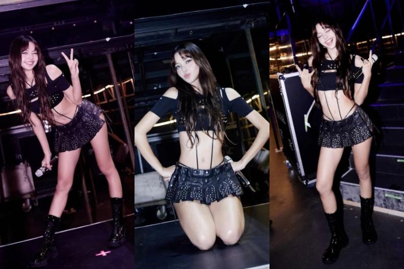 LISA身穿jc the label比基尼和迷你短裙。(圖/翻攝自IG@lalalalisa_m)