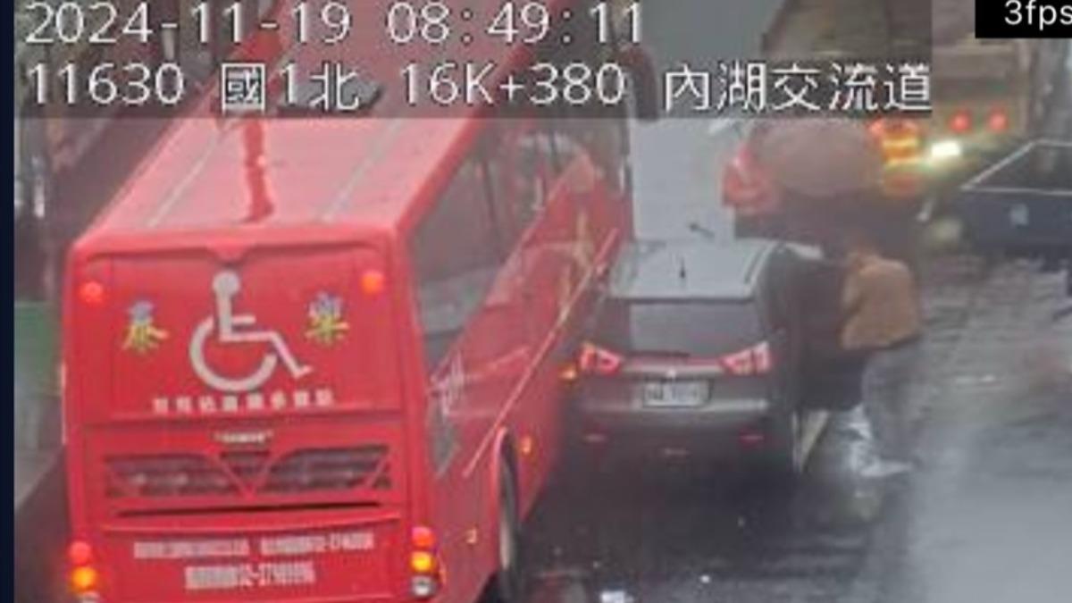 快訊/上班注意!國道1北上內湖段3車追撞 回堵2公里