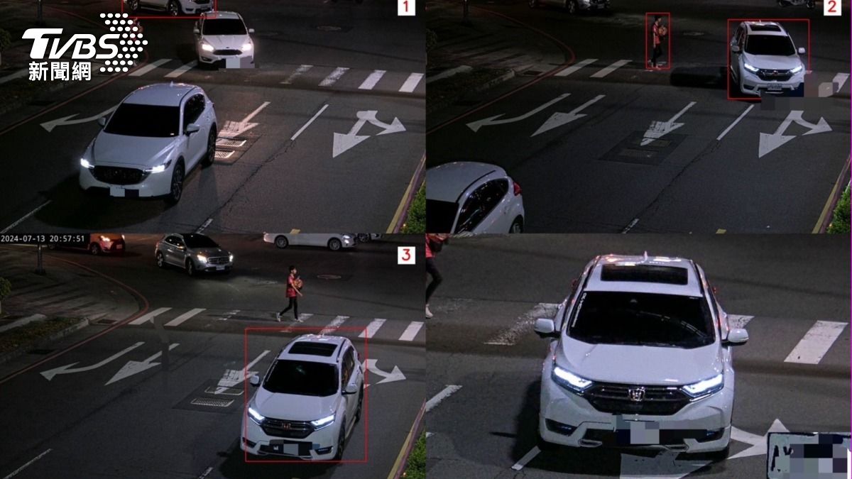 該車未禮讓行人被拍。（圖／TVBS）