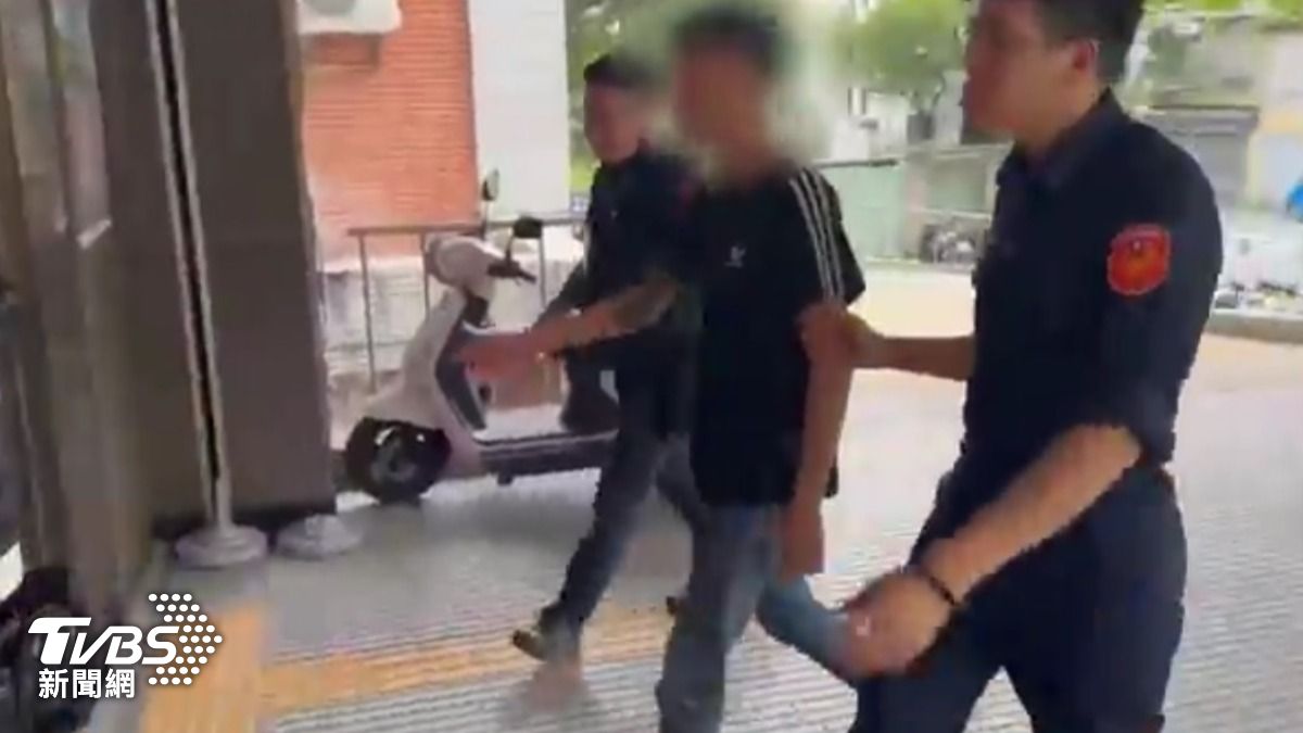 林男遭警方緝捕到案。(圖/TVBS)
