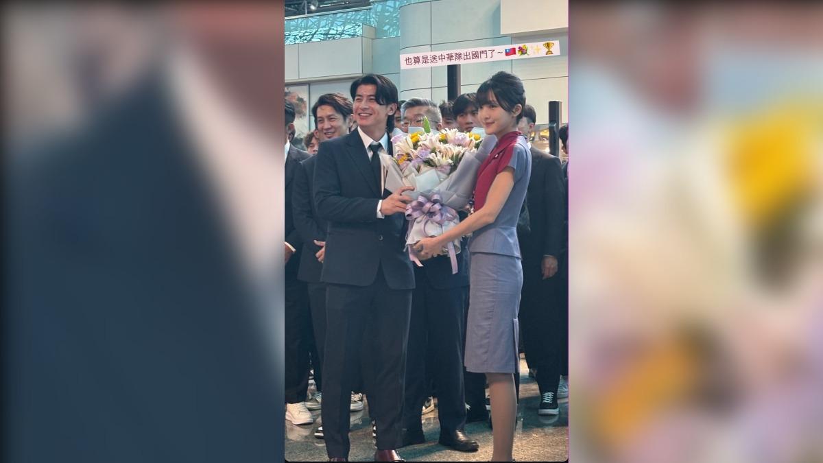 華航地勤表示「也算是送中華隊出國門」。(圖/@y_t_1999授權提供)