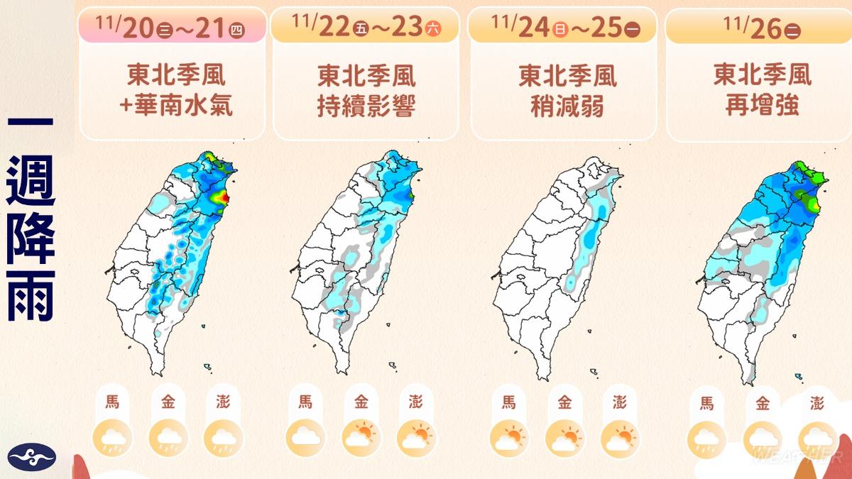 降雨分布圖。(圖/TVBS)