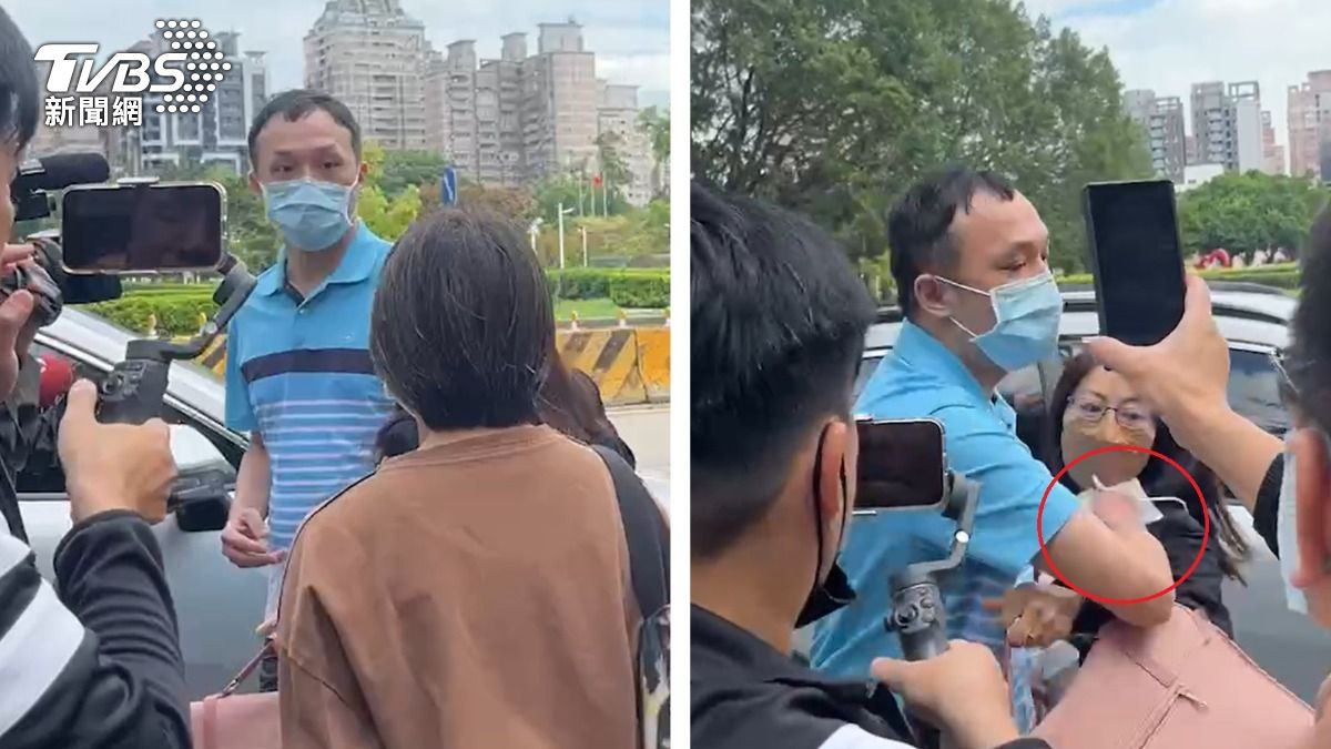 衝突片!五億高中生配偶遭嗆聲怒喊告 動手「扯斷」示威民眾口罩