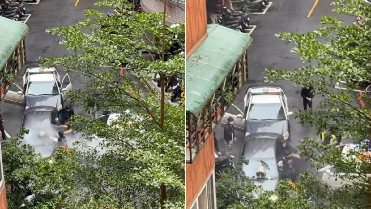 快訊／超火爆現場！新北警圍捕詐團成員　警棍、盆栽砸車逮2車手