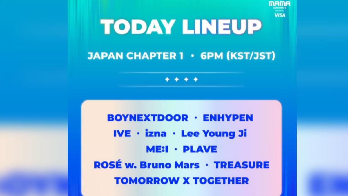 MAMA今日日本場表演名單。(圖/取自mnet_mama IG)