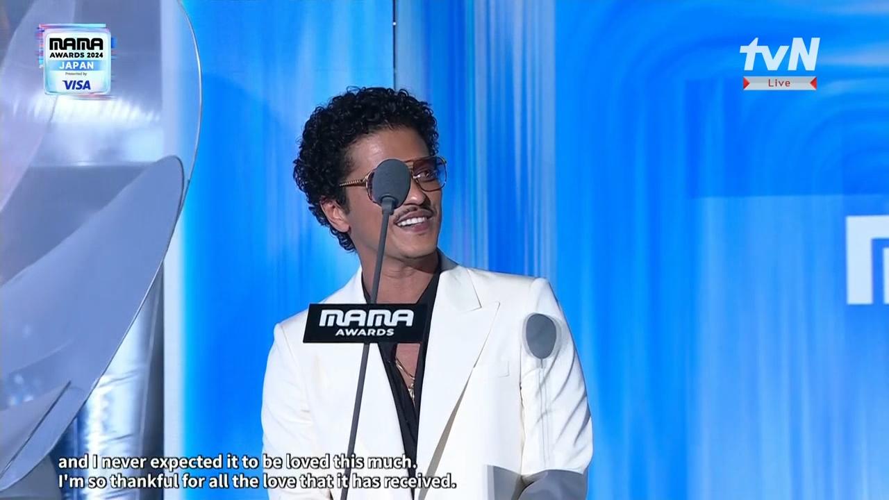 火星人布魯諾用韓文表達謝意。(圖/翻攝自MyVideo)