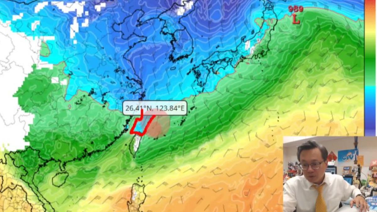 冷空氣0度線預計會在12月4日罩住台北市上空，不排除達寒流程度。（圖／翻攝自「戴老師說天氣時間-我是戴立綱」YT）