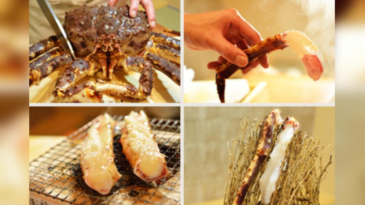 「銀座北福」以現場料理活體松葉蟹的獨特體驗吸引饕客。（圖／翻攝自 kanikitafuku.com）