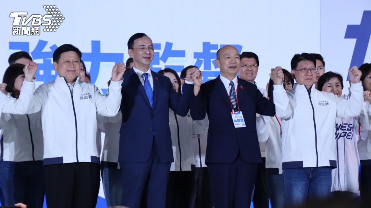 國民黨主席朱立倫、立法院長韓國瑜。（圖／劉庭宇攝）