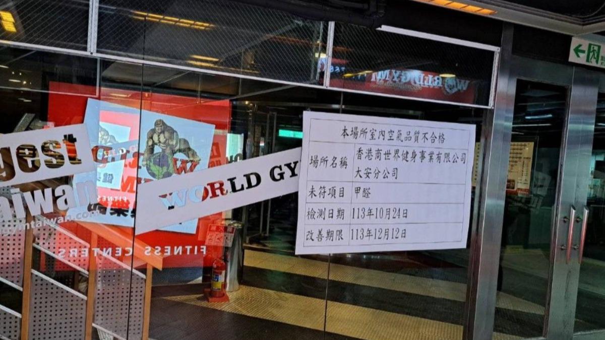 World Gym大安店「甲醛超標」限期改善!最高恐罰25萬