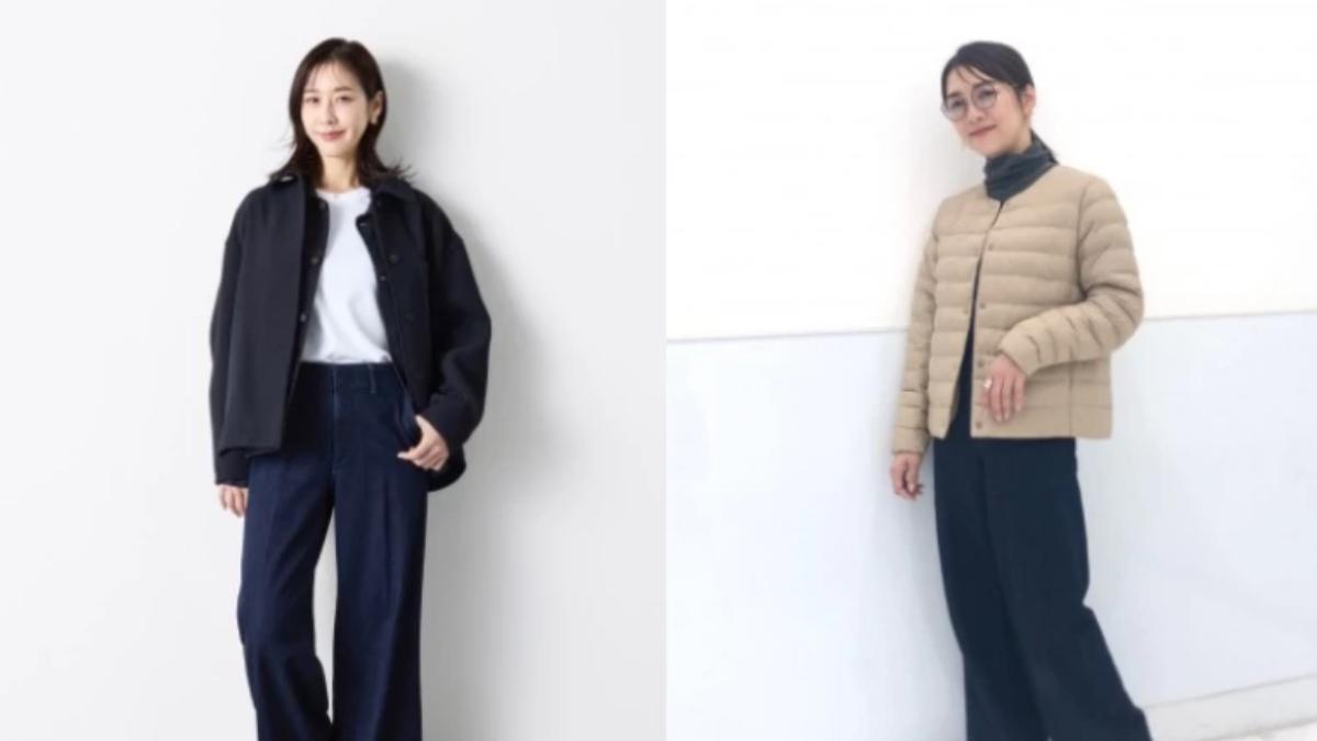 UNIQLO寬版牛仔褲穿搭範例。(圖/翻攝自UNIQLO官網)