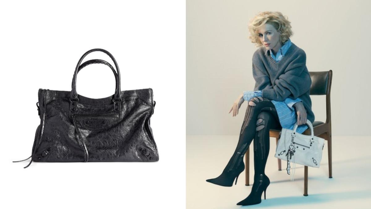 LE CITY BAG成為超模愛用款。(圖/翻攝自BALENCIAGA官網)