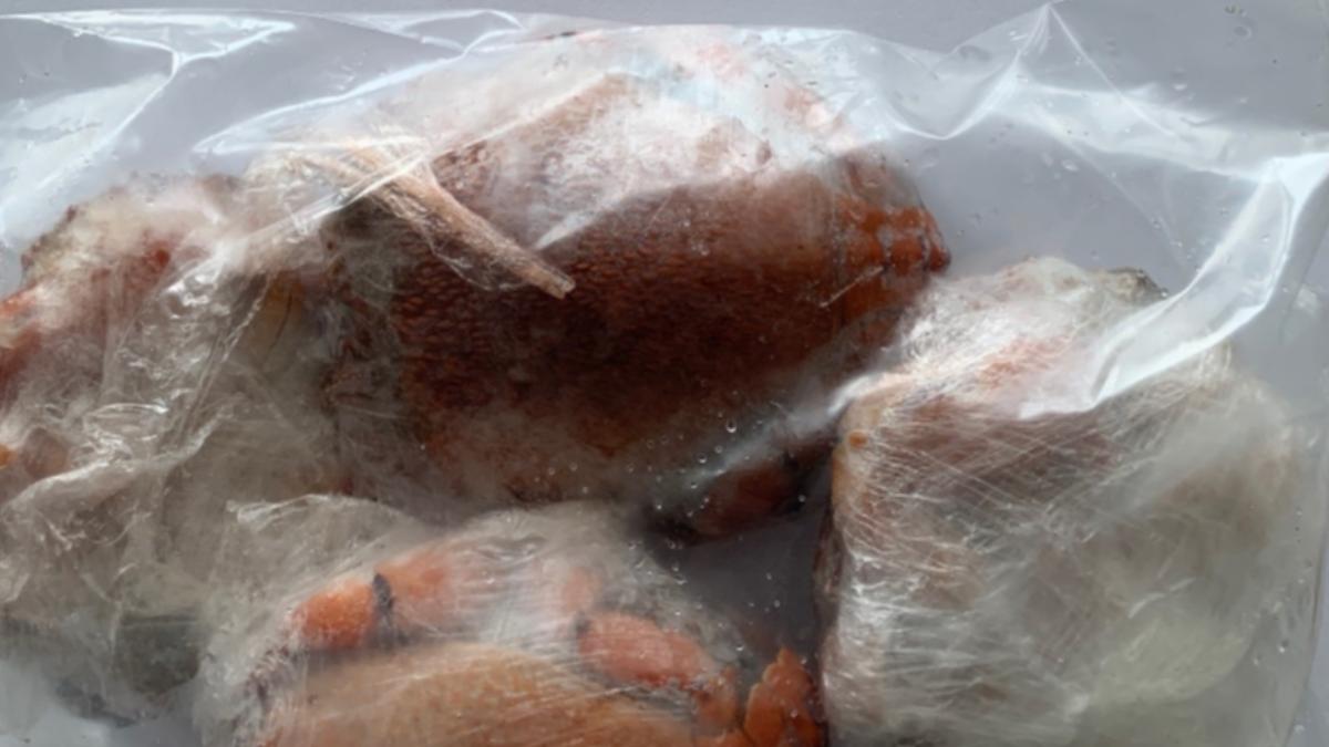 泰國進口「冷凍旭蟹」檢出重金屬鎘。(圖／食藥署提供）