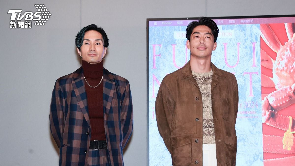 KENCHI(左)、AKIRA作為LDH的代表為福井宣傳。(圖/趙世平攝)