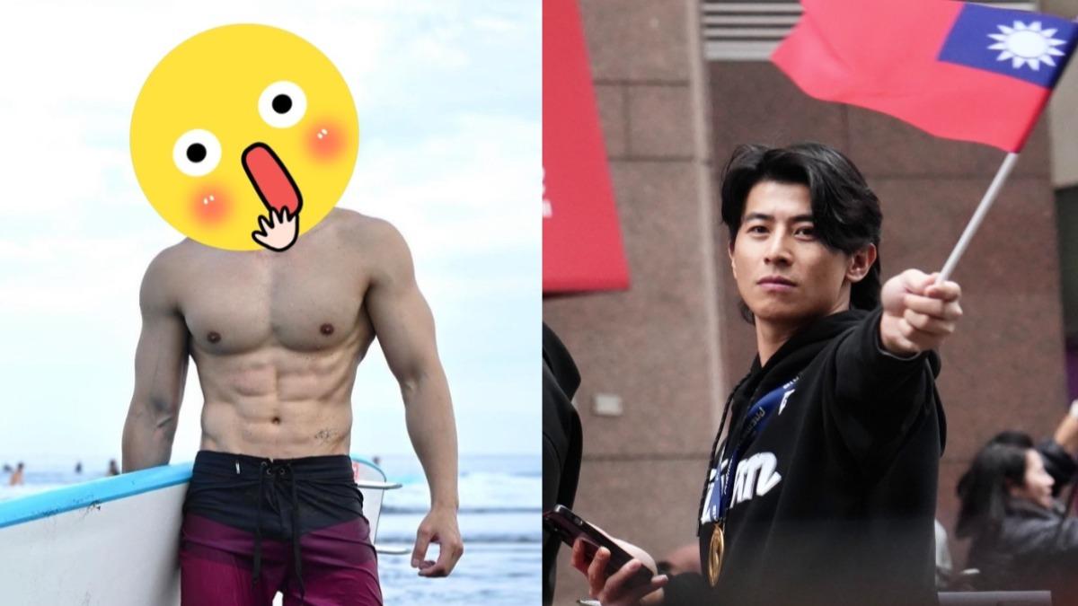 台灣隊長陳傑憲（右圖）聲勢暴漲，健身男星Rock因撞臉他意外受惠不少。（圖／黃城碩攝、Eros Rock提供）