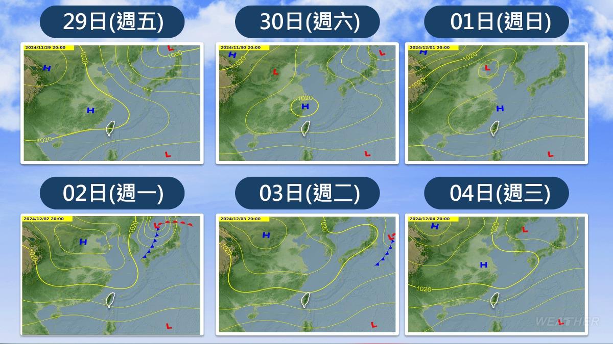 從長期的預報趨勢來看,下週後期會再有冷空氣南下機會。(圖/TVBS)