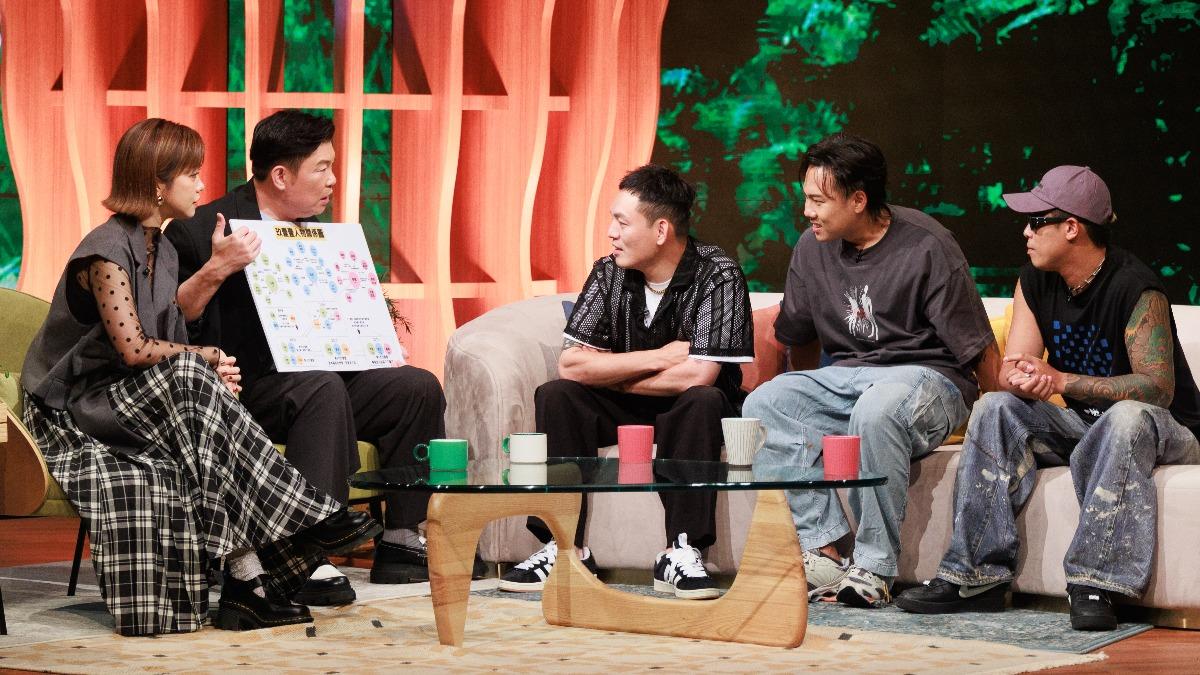 主持人曾國城向玖壹壹確認關係圖。(圖/民視提供)