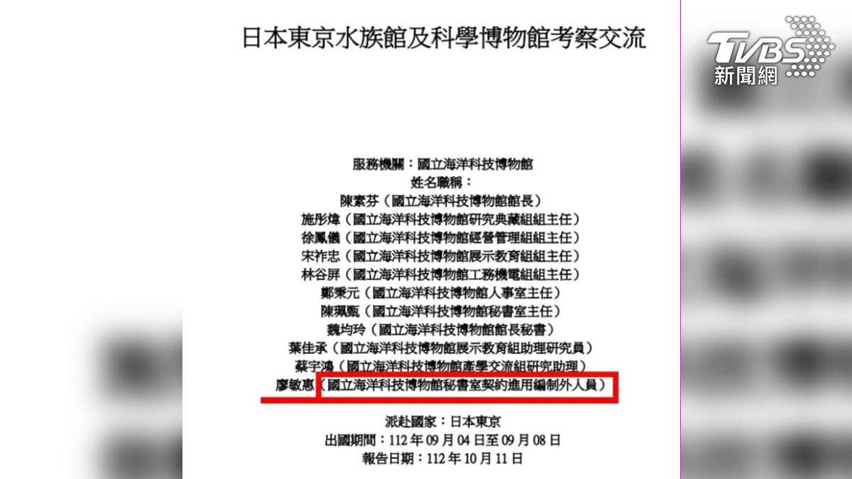 陳菁徽爆料前海科館長陳素芬非法進用小姑。（圖／陳菁徽辦公室提供）