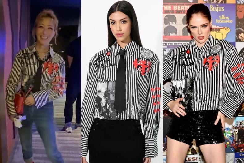鄭秀文和Coco Rocha撞衫襯衫是這件。（圖／翻攝自IG@sammi_chengsauman、alice + olivia提供）