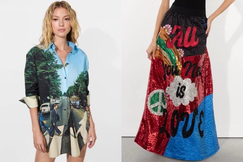 alice + olivia x披頭四聯名系列。（圖／alice + olivia提供）
