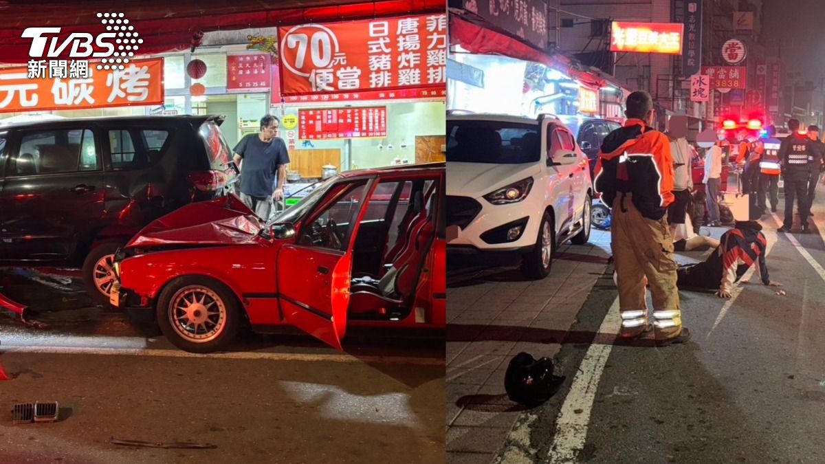 台南市永康區今（2）日凌晨發生一起驚悚車禍 。（圖／TVBS）
