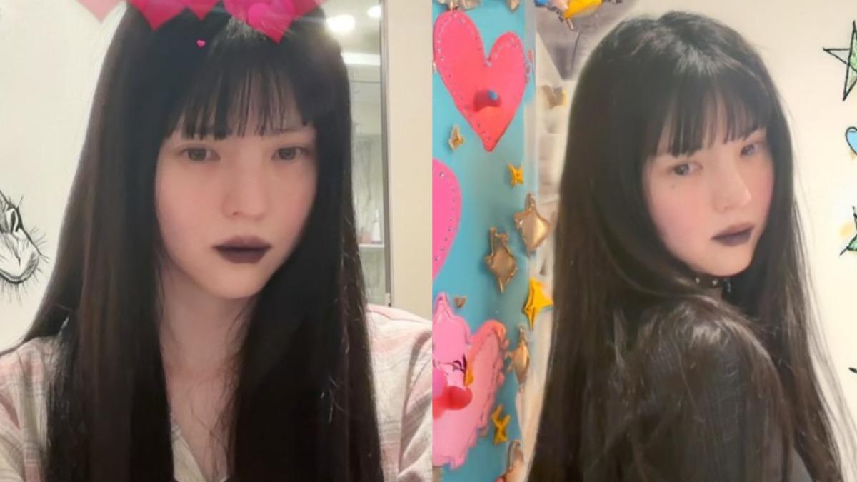 韓韶禧曝光暗黑妝容,臉色顯得疲憊憔悴。(圖/翻攝自xeesoxee IG)