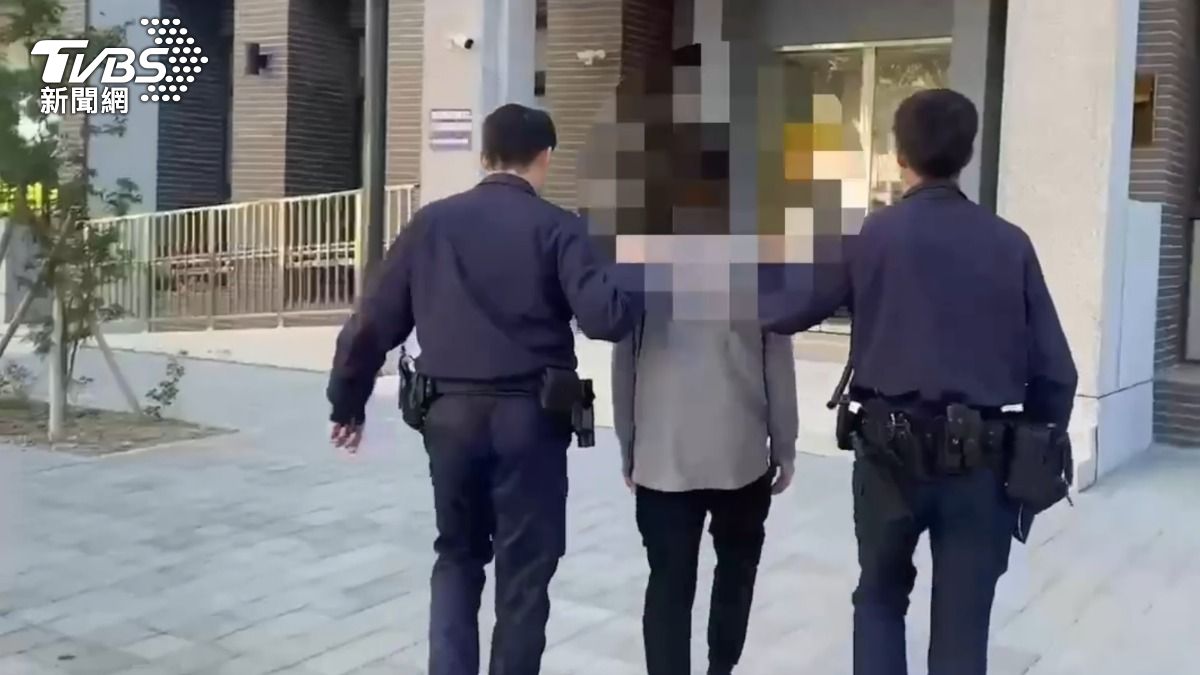 廖男被警方帶回偵辦。（圖／TVBS）