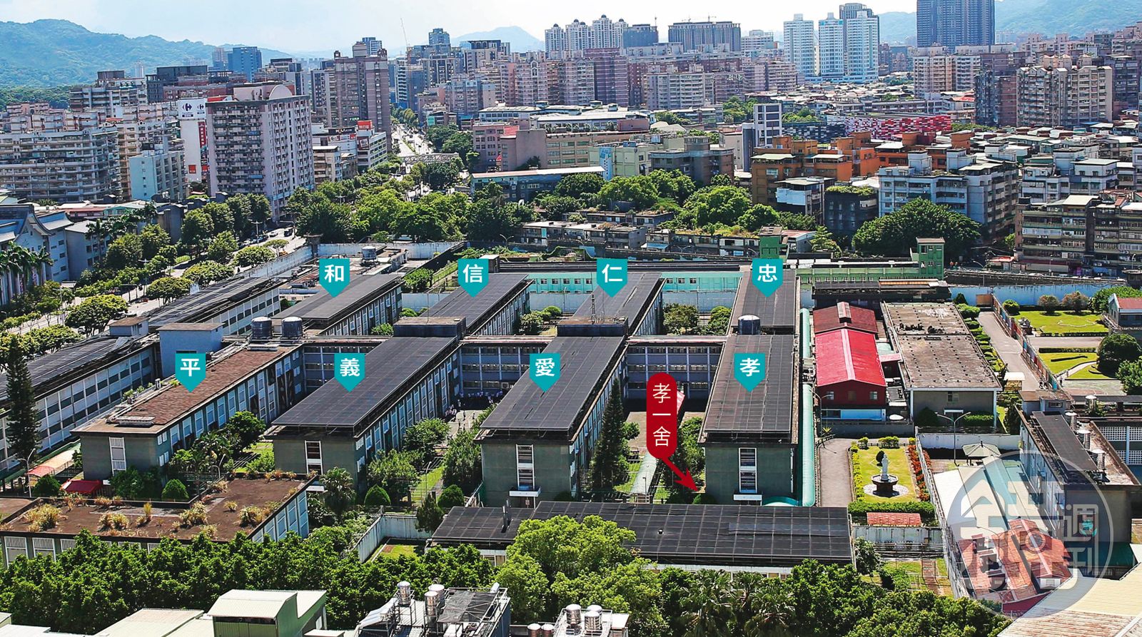 北所有八棟舍房,柯文哲收押在俗稱「保護舍」的孝一舍二人房,並非外界以為的「名人套房」忠三舍。(圖/鏡週刊)