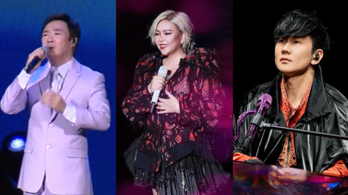 費玉清（左圖起）、張惠妹以及林俊傑也是粉絲敲碗的周董演唱會嘉賓人選。（圖／TVBS資料照片、聲動娛樂提供、翻攝自林俊傑臉書）
