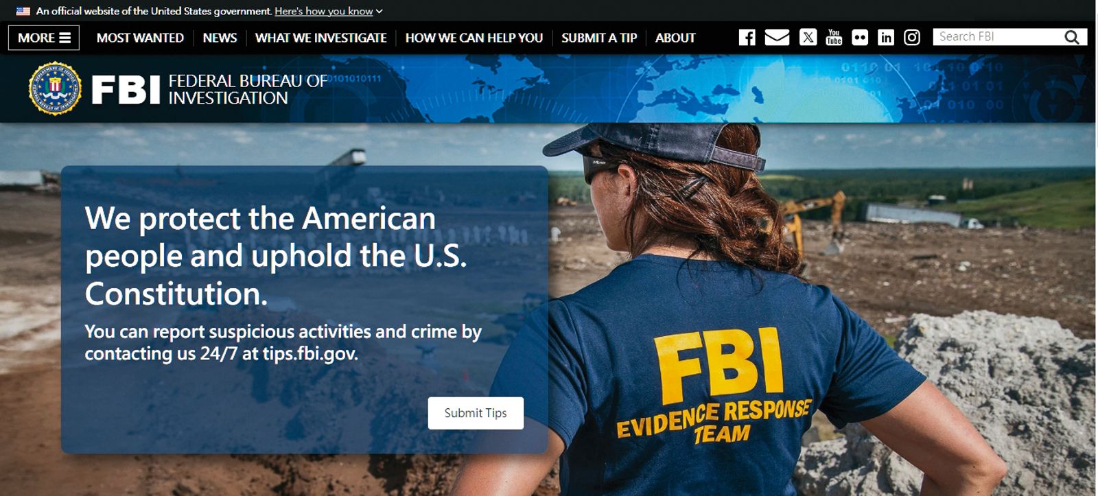 聯邦調查局簡稱FBI,是美國國內的情報與安全機構,也是主要的聯邦執法機關。據傳紀曉波被FBI通緝了。(圖/翻攝自FBI網站)