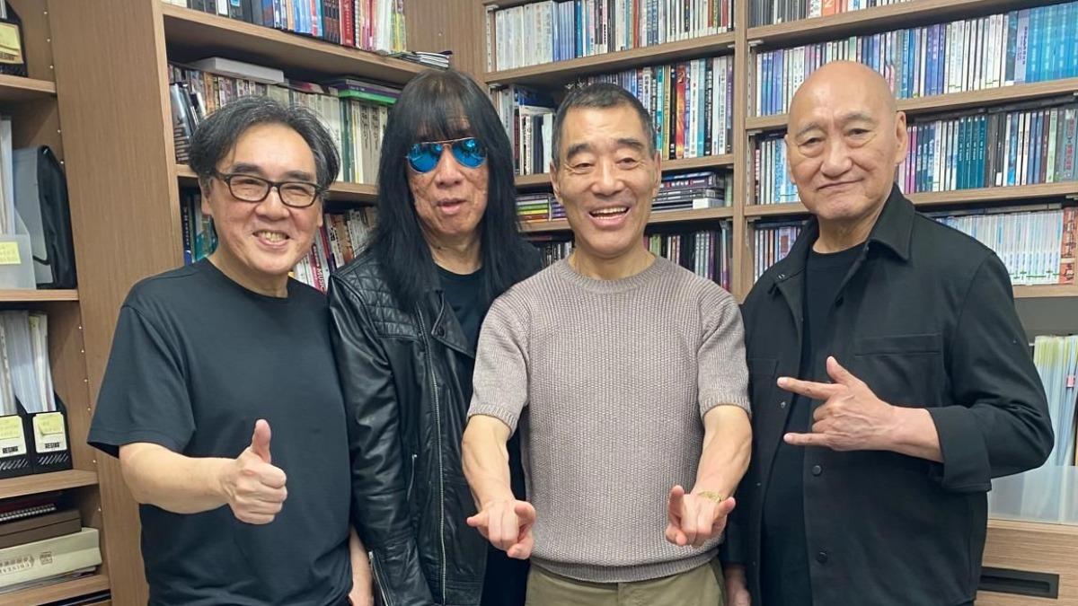 鈕大可(右起)從台中趕來和王祥基、Masa、陳復明開會。(圖/台北演藝經紀文化交流協會提供)