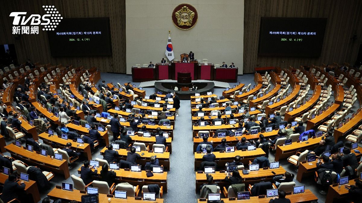 南韓190名國會議員緊急動員投票,一致否決尹錫悅頒布的戒嚴令。(圖/達志影像路透社)