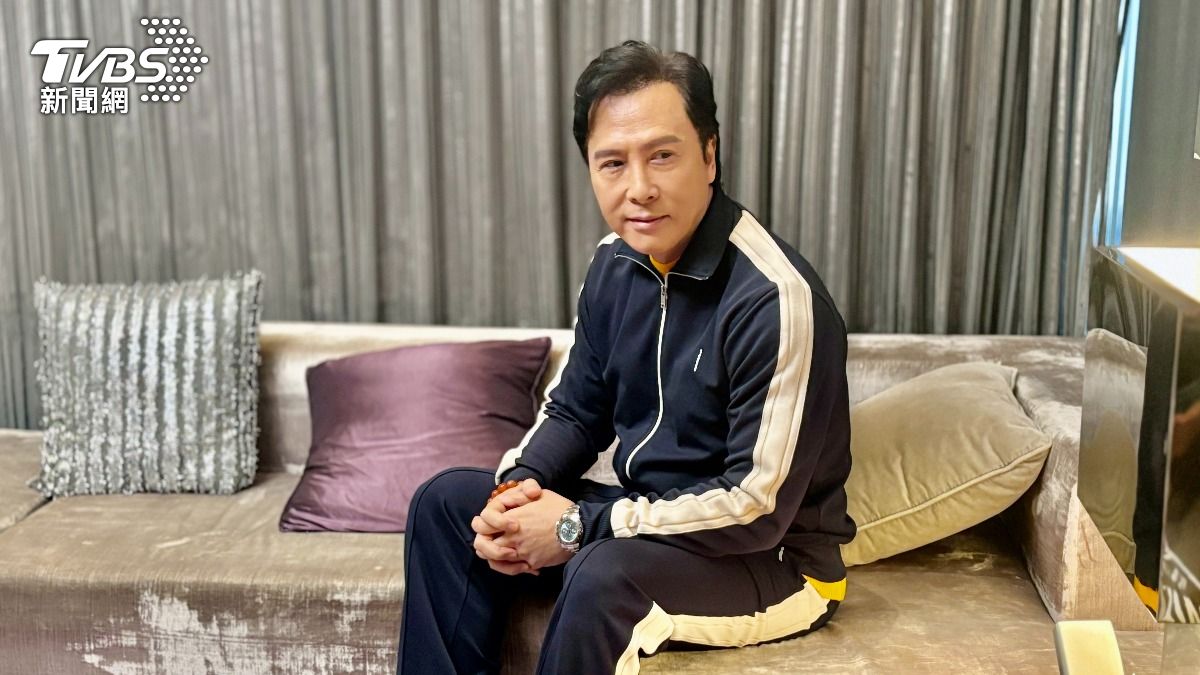 甄子丹接受台灣媒體訪問。(圖/羅子欣攝)