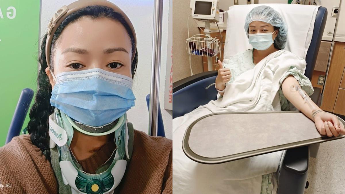 陳秀茹頸上有一道長疤痕。(圖/香港01提供)