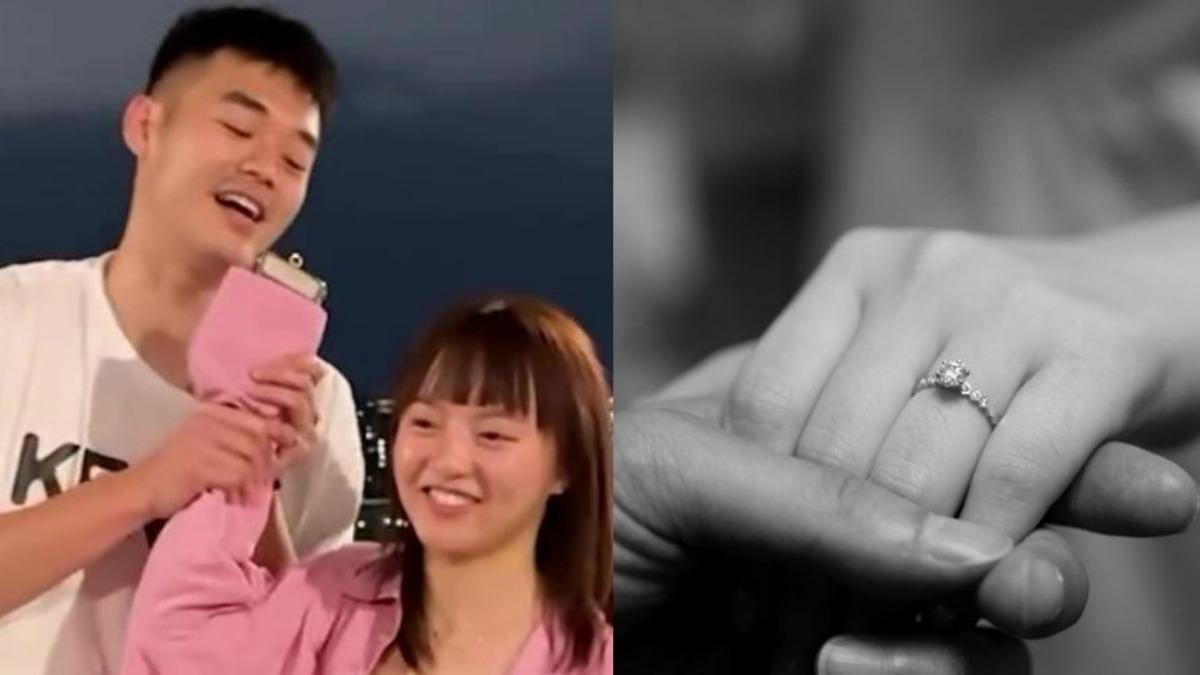 快訊/王齊麟求婚成功!曬大鑽戒照「8字」告白陳詩媛 閃瞎全網