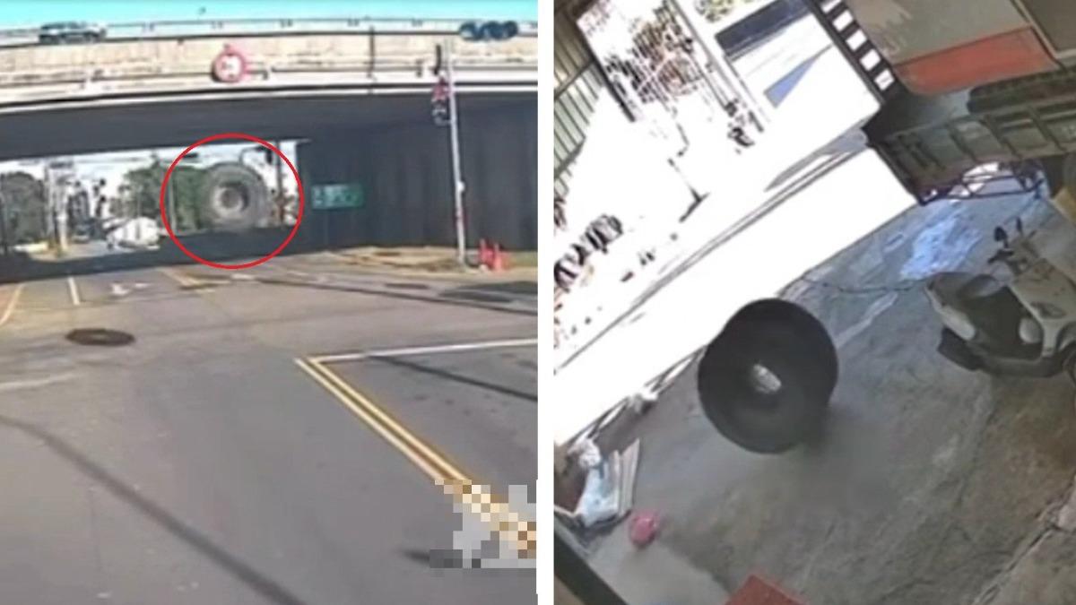 黑色血滴子出沒?台61線噴出卡車巨輪 彈跳擊落民宅機車