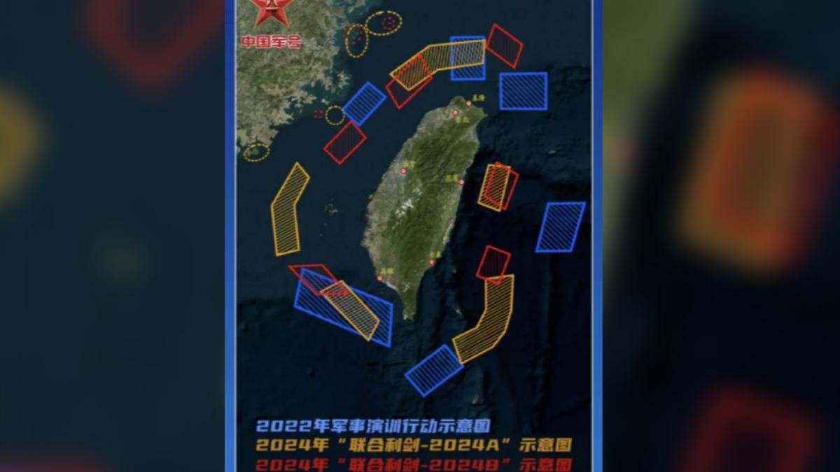 共軍近年3次圍台軍演。(圖/翻攝自 微博)