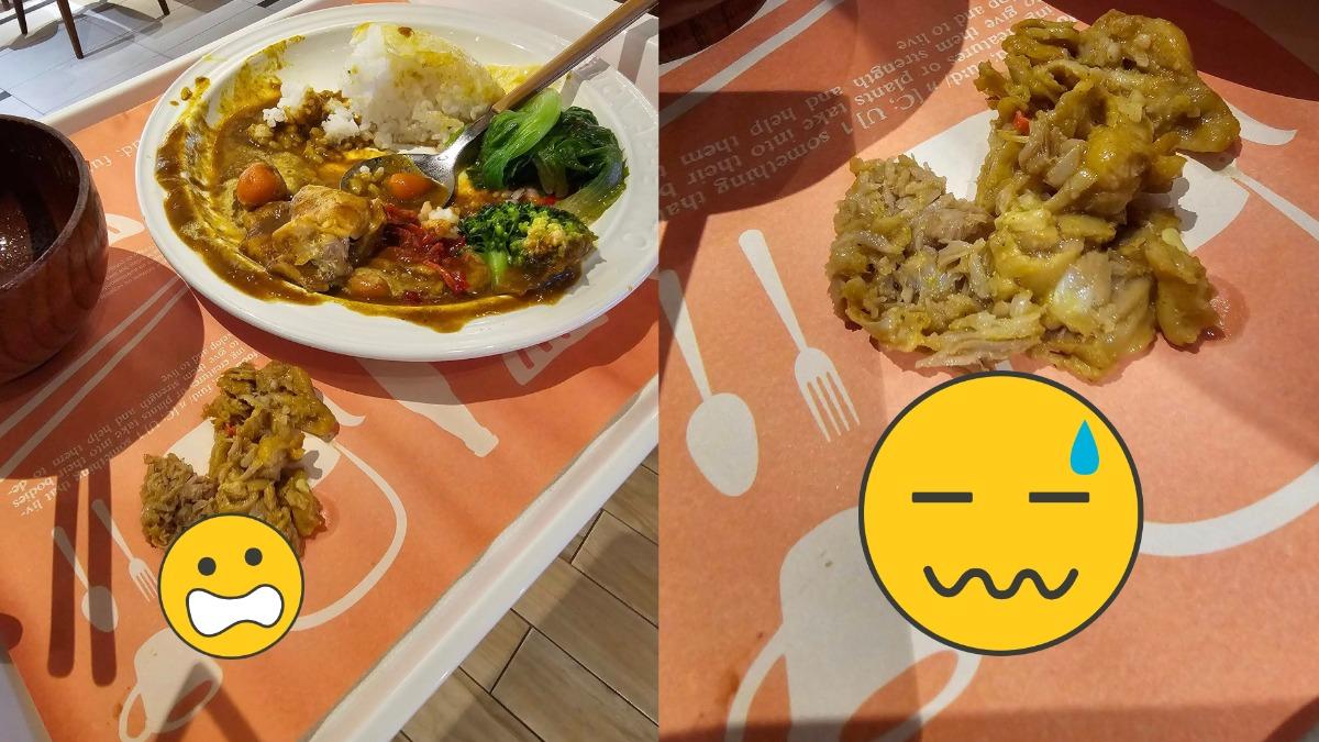 商場美食街出包!咖哩飯藏「倒刺蟑螂肥腿」 小孩從嘴拉出秒吐