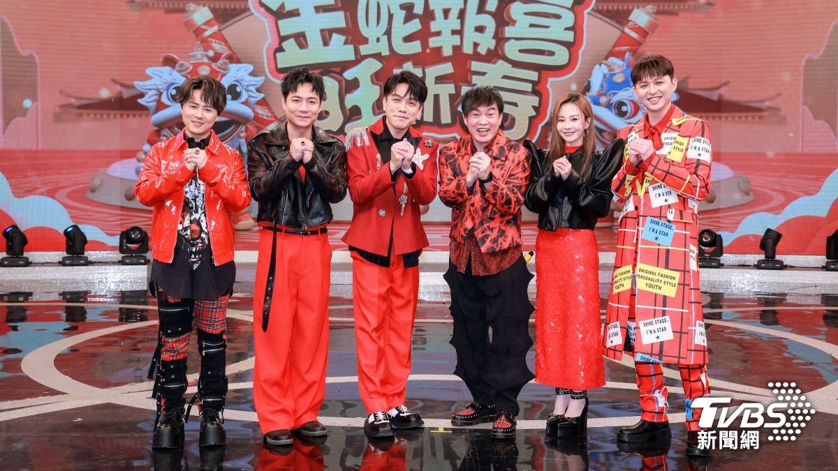陳孟賢（左起）、陳隨意、許志豪、康康、杜忻恬和李子森錄製特別節目。（圖／趙世平攝）